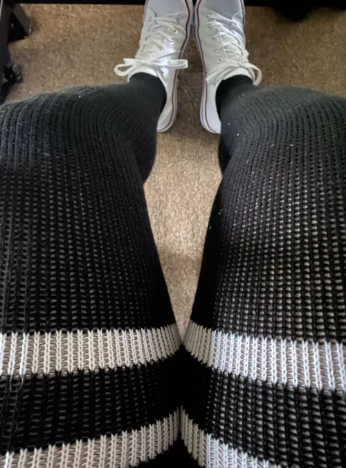 On work from home days I love wearing thigh highs to keep me warm in this old weather! Would you let me wear these in the office? 🙃