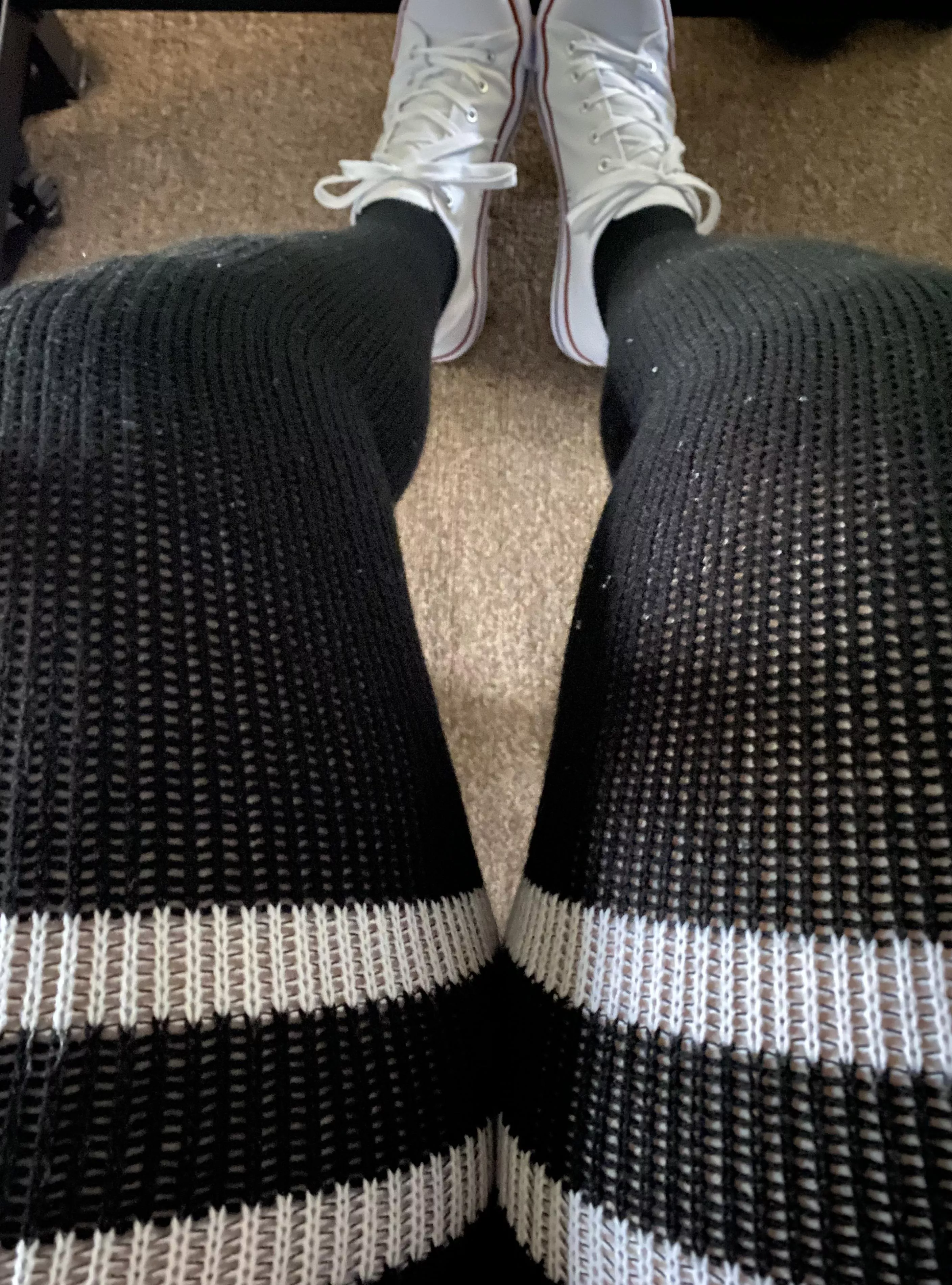 On work from home days I love wearing thigh highs to keep me warm in this old weather! Would you let me wear these in the office? 🙃