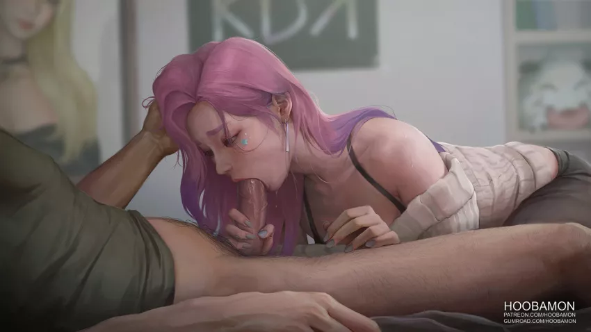 Seraphine sucking dick (Hoobamon)