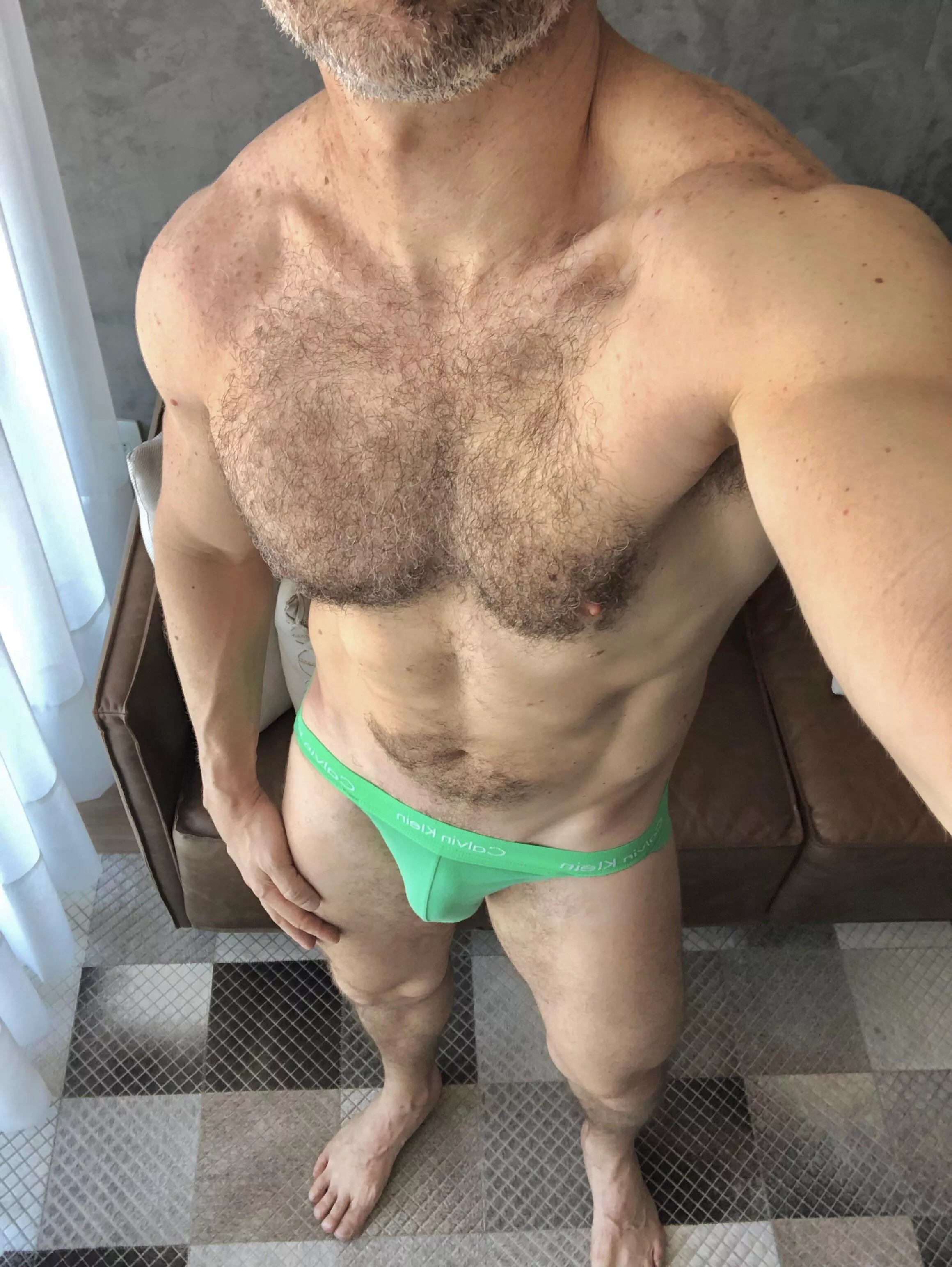 Sweaty post workout daddy! 😏