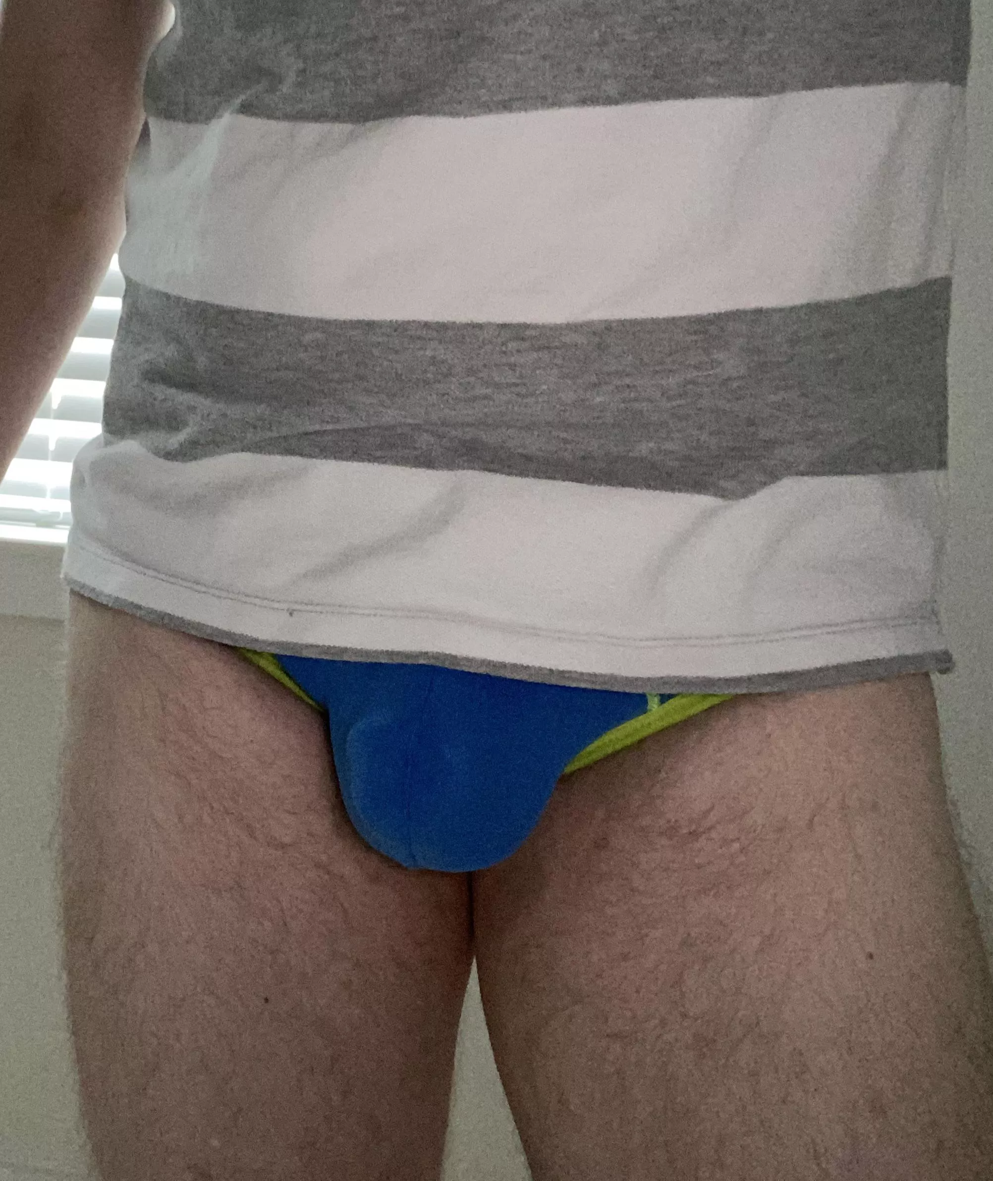 Bulged in blue.