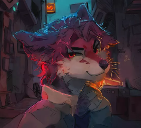 cyberpunk themed commission (art by me)