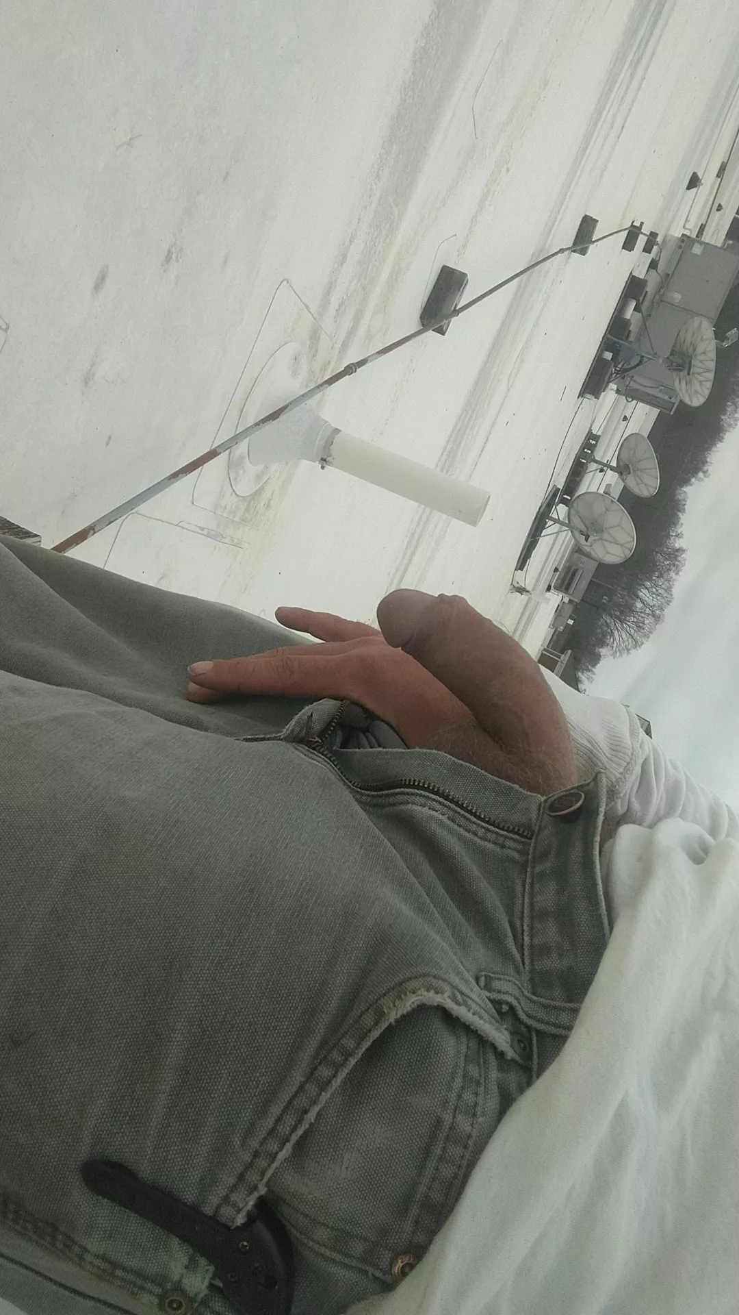 doing some work above a busy shopping center