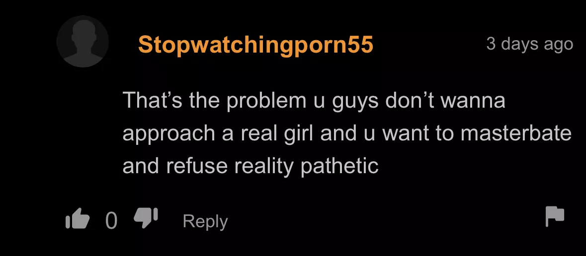 Dude shaming people for watching porn :(