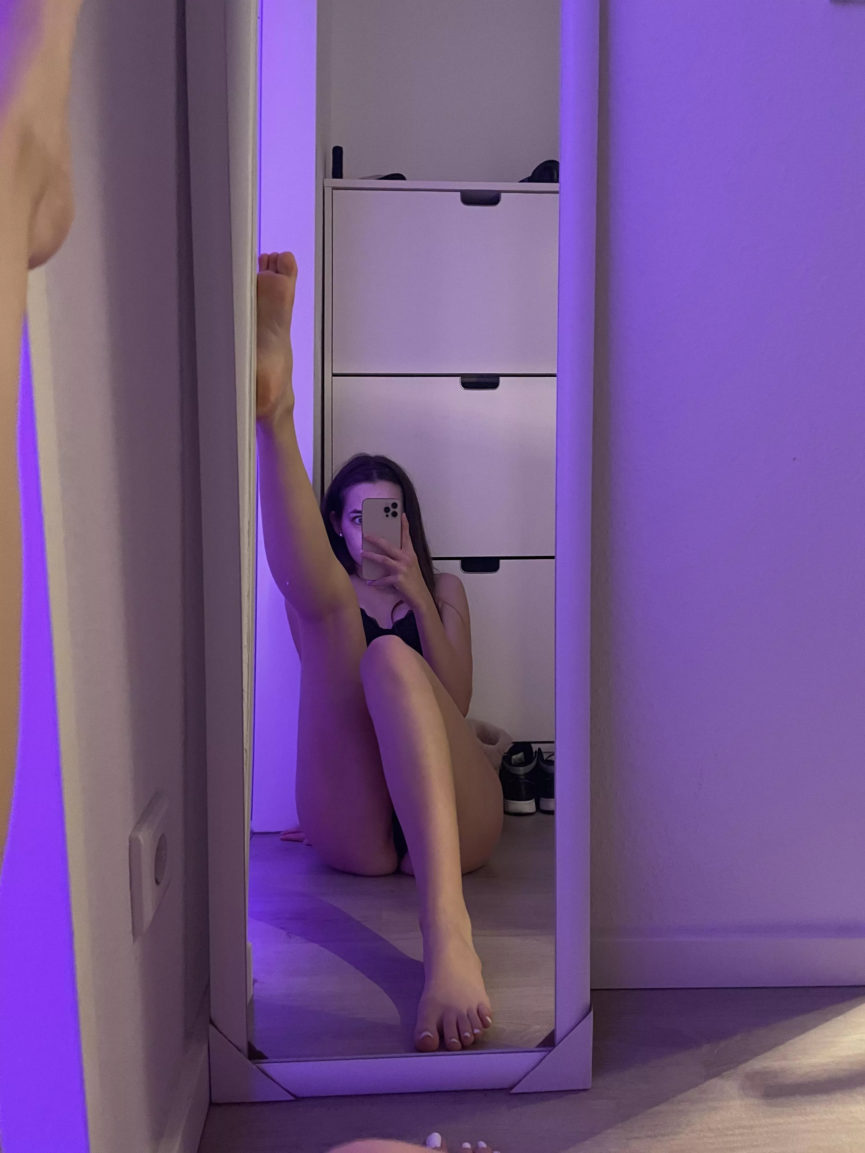 I can put both these legs behind my head by the way