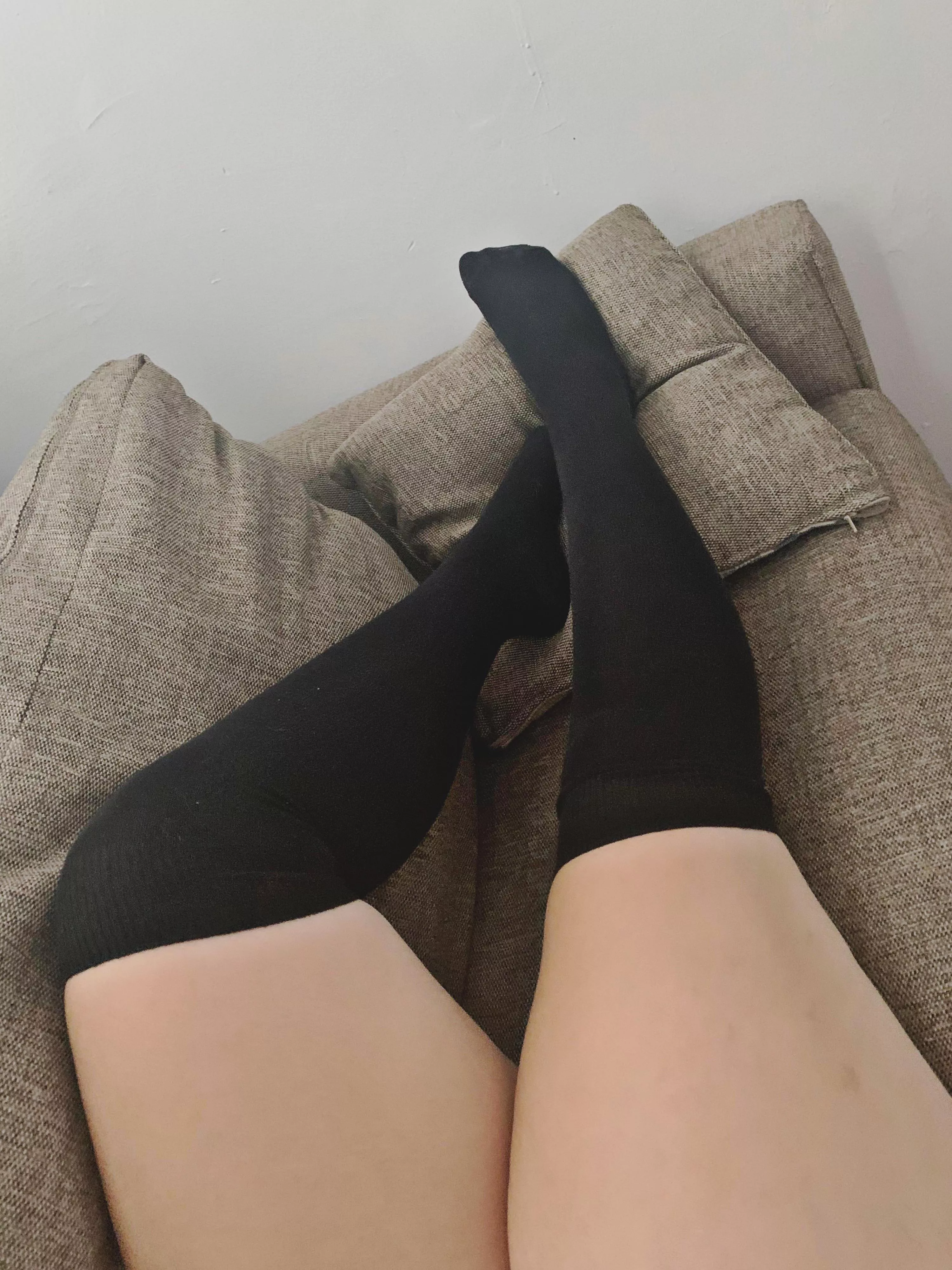I love how I look in black thigh highs socks