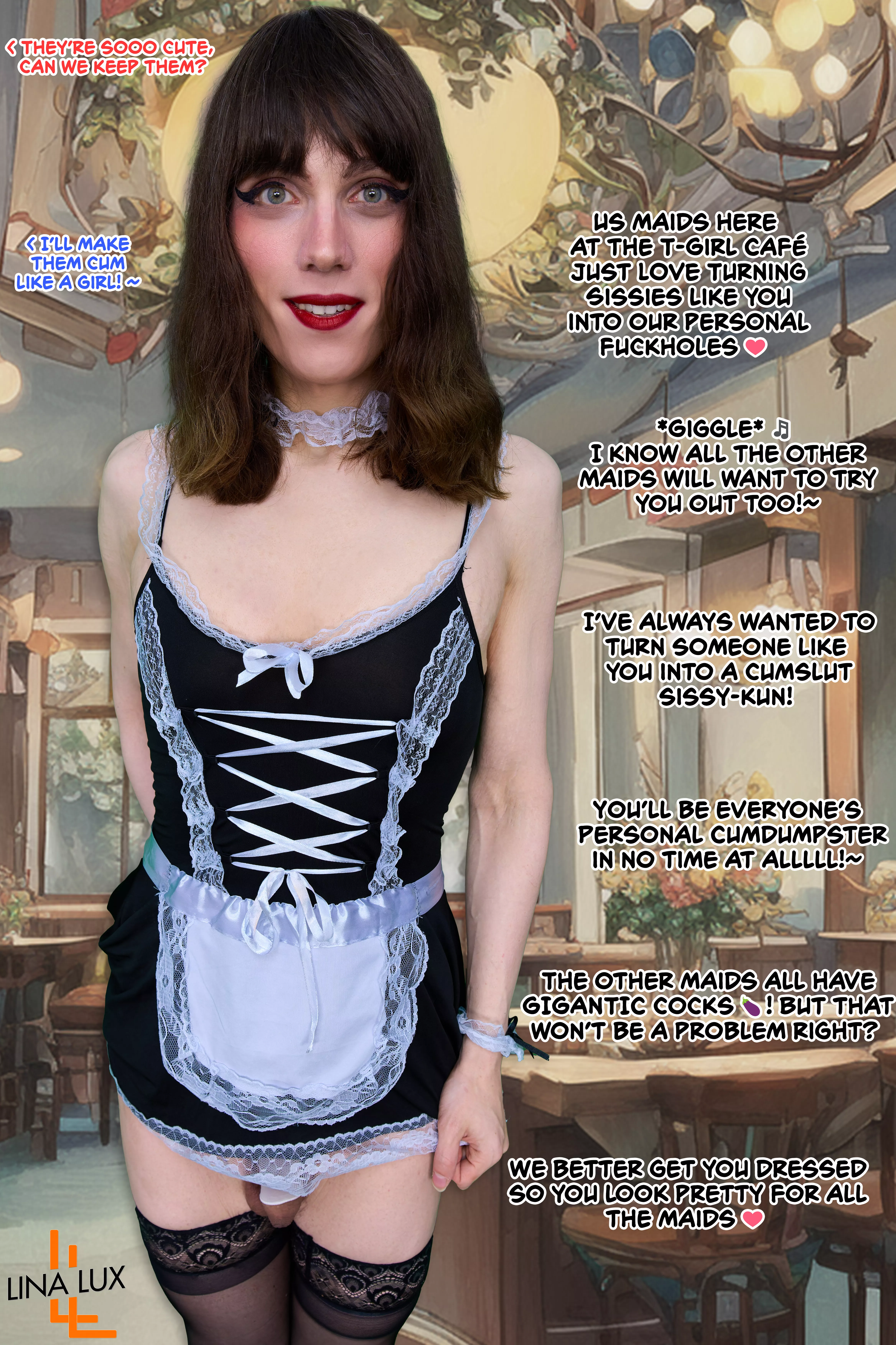 I'm sooo excited you came here Sissy-kun! 🎵 We really needed a new cumdumpster! 💖