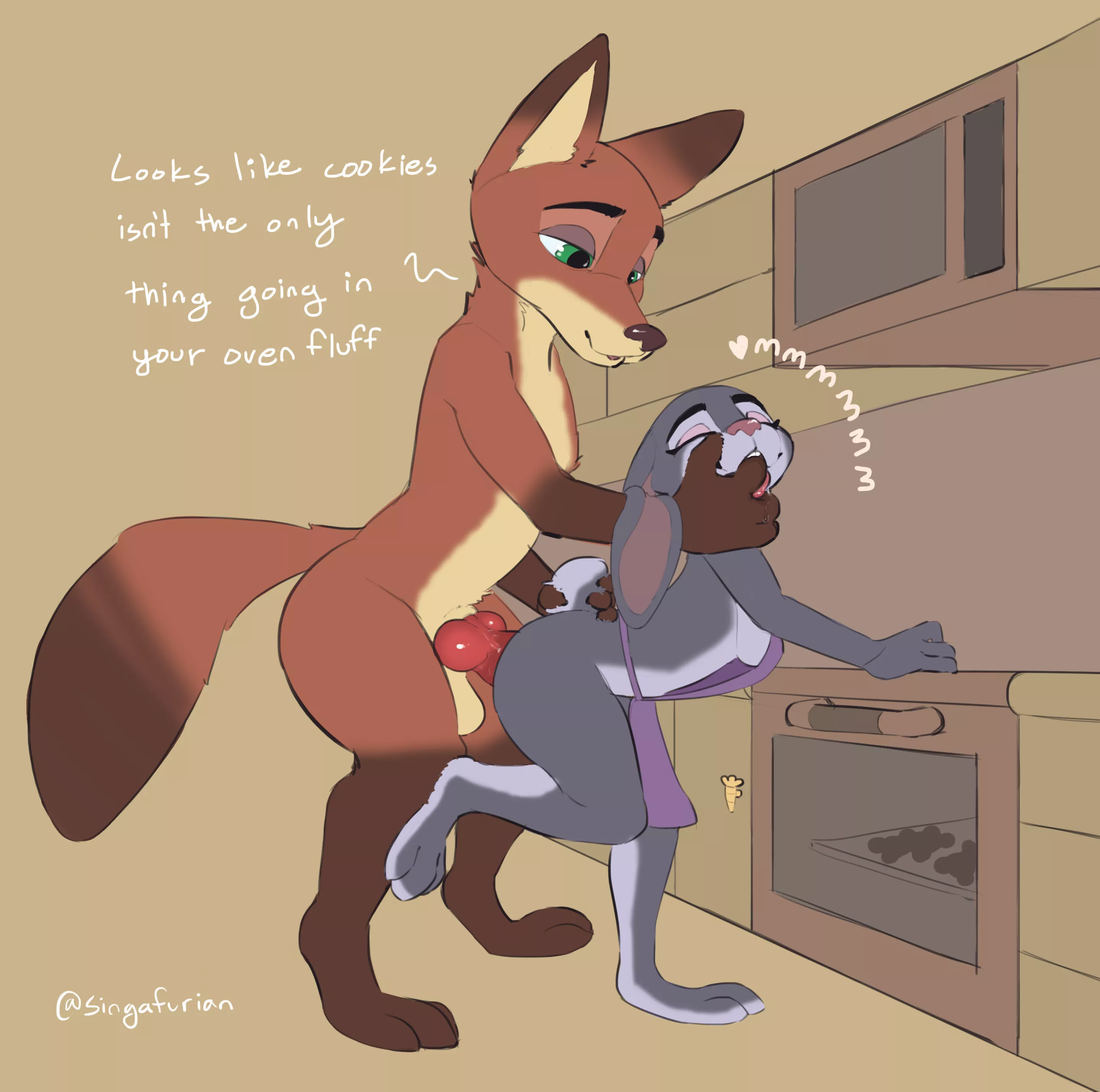 Interrupting her baking (Singafurian)