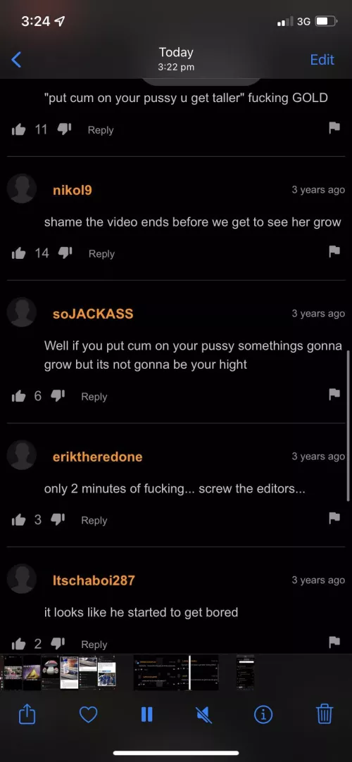 Lmao the whole comments section was shitting on the vid pt.2