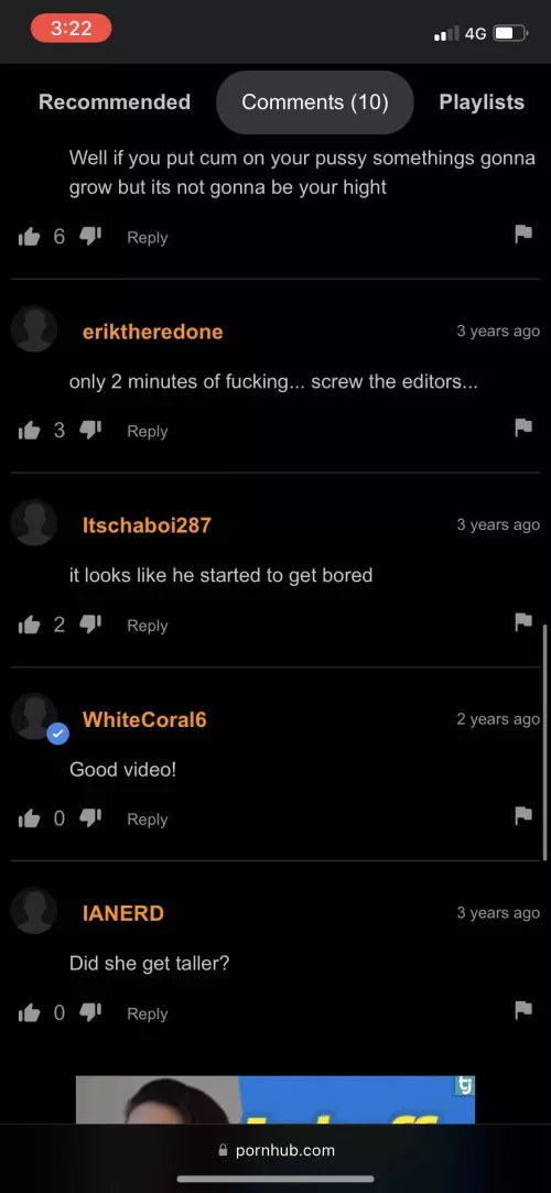 Lmao the whole comments section was shitting on the vid pt.3