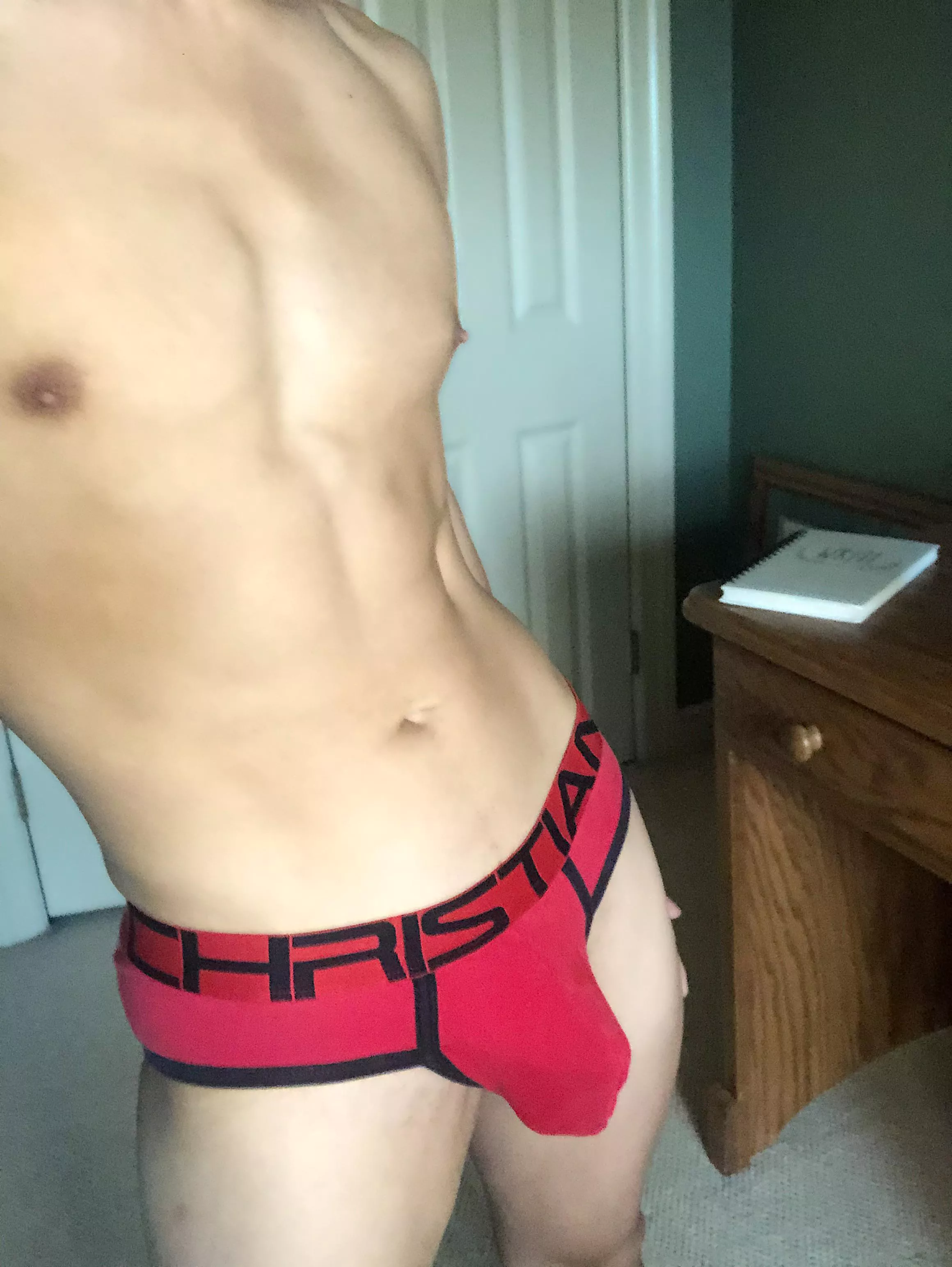 Love my red Andrew Christian briefs ❤️