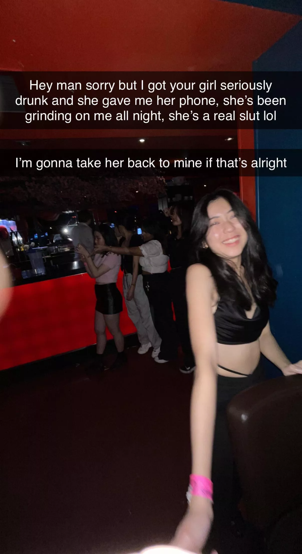 My drunk Asian girlfriend went clubbing with her friends