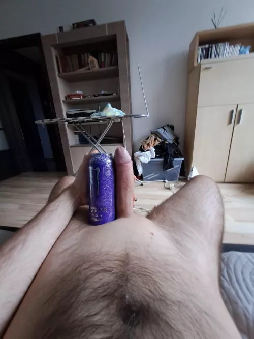My monster cock compared to monster can