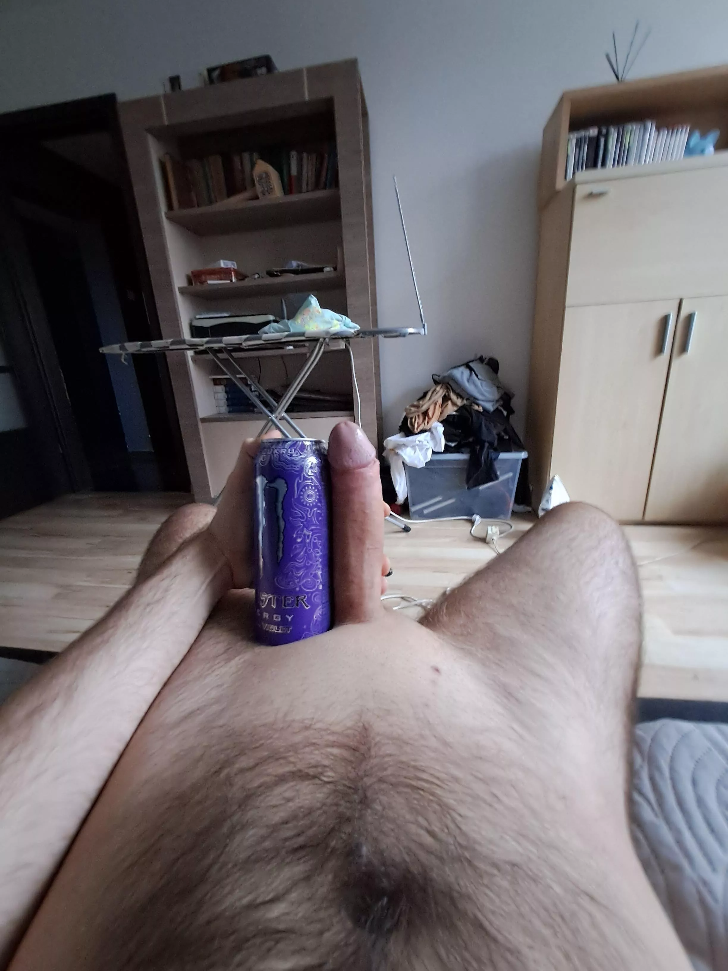 My monster cock compared to monster can