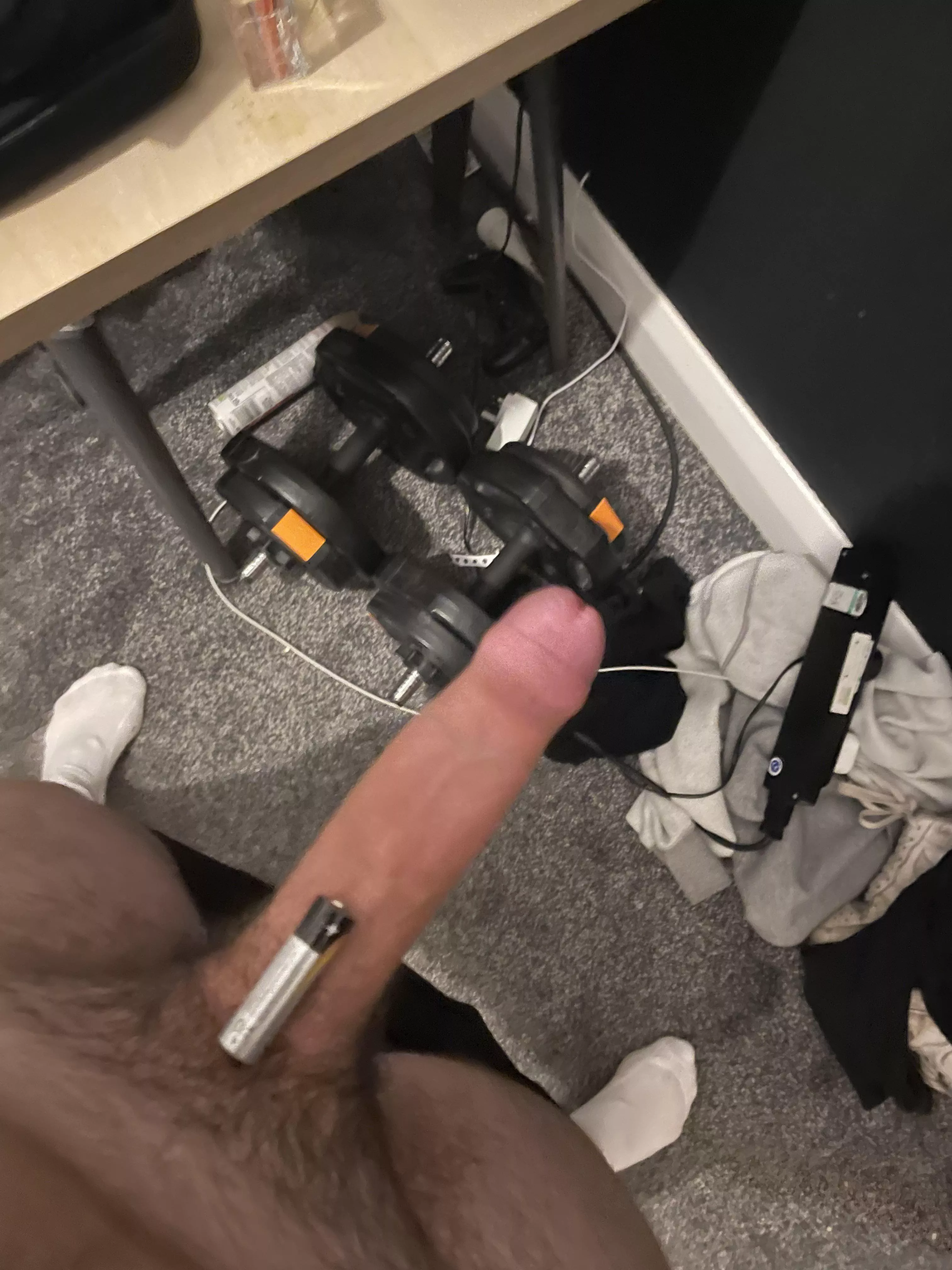 My teen cock compared to a battery