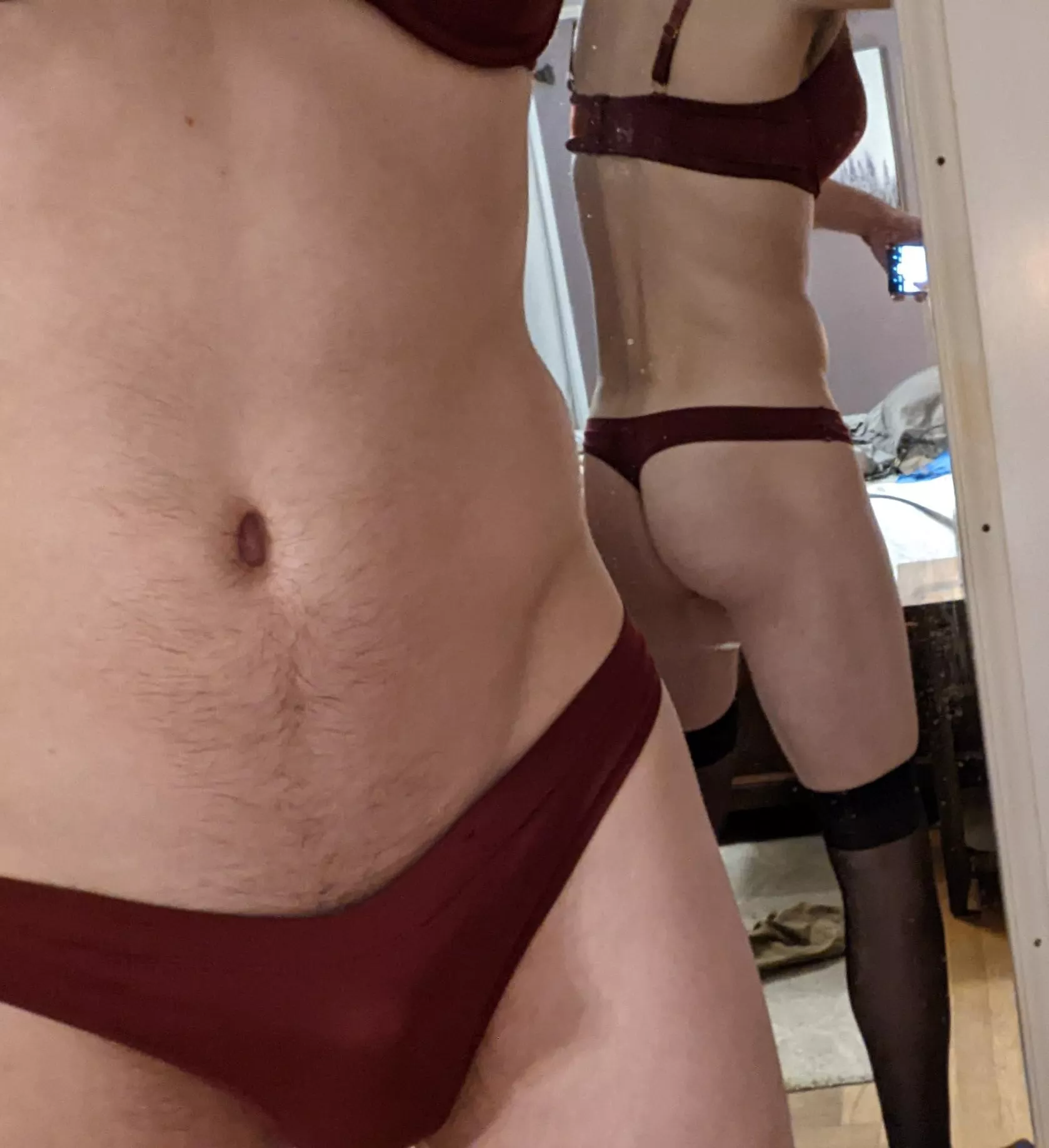Stripped down to show my new panties.