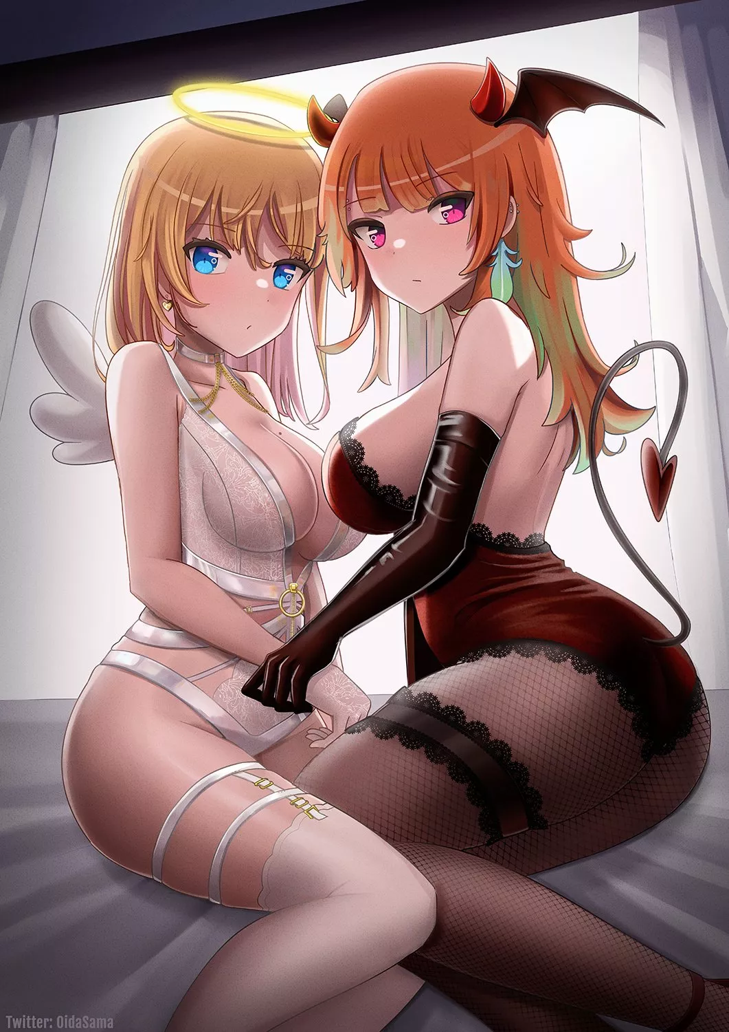 Takanashi Kiara And Amelia Watson Angel And Devil Girls ( Oida-Sama) [Hololive]