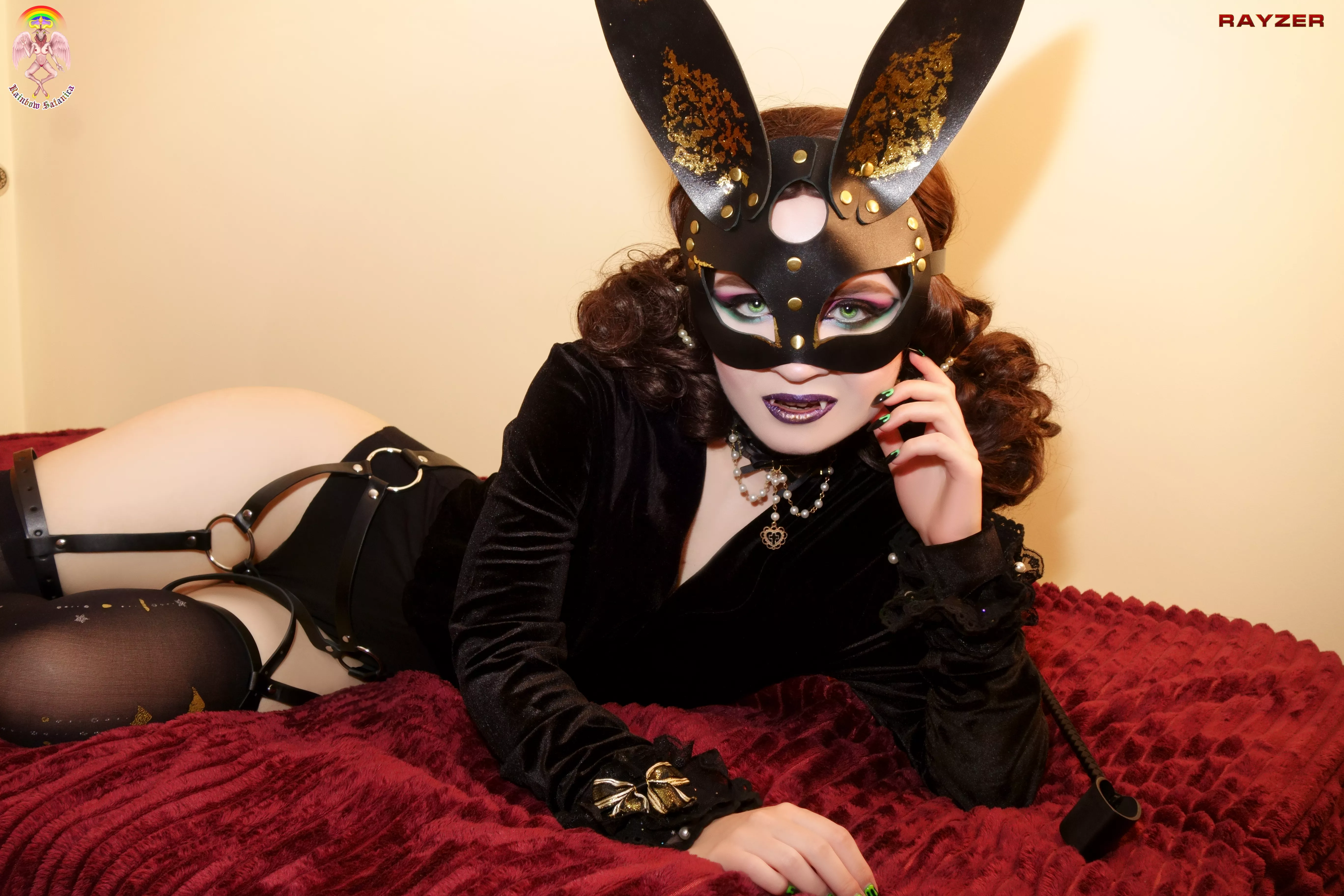 The dominant bunny will not leave you without flirting now