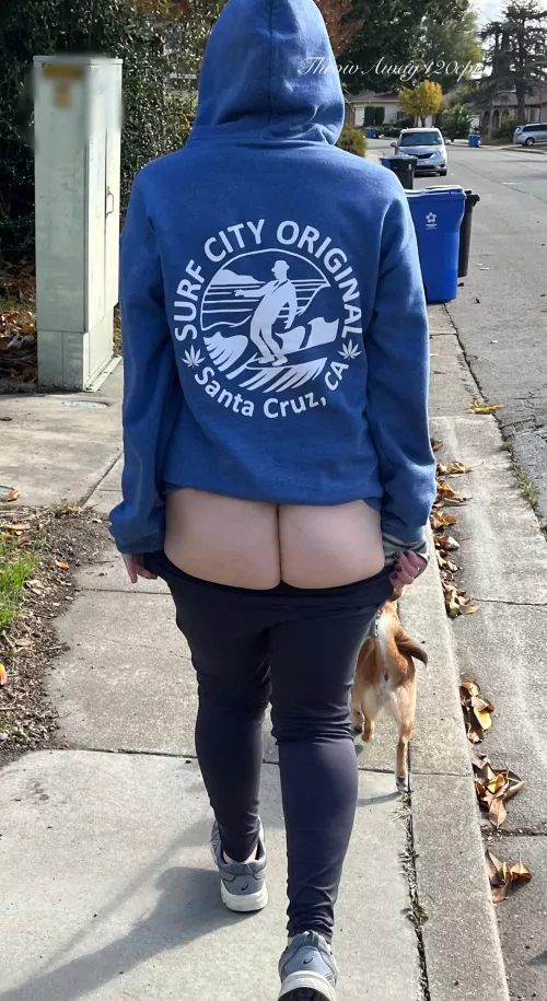 Walking around with her ass out