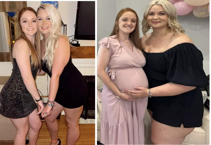 We gained weight for different reasons, I’m the blond ;)