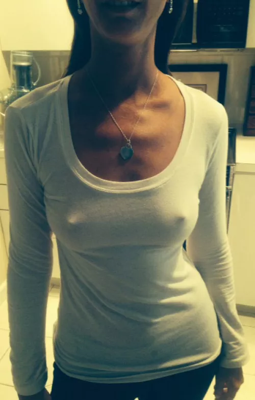 wife's perky pair ;-) she should never wear a bra...