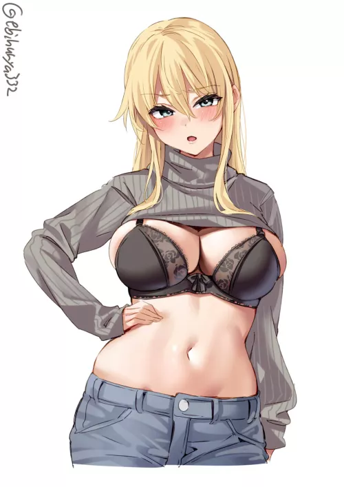 Bismarck sweater lift [Kantai Collection]