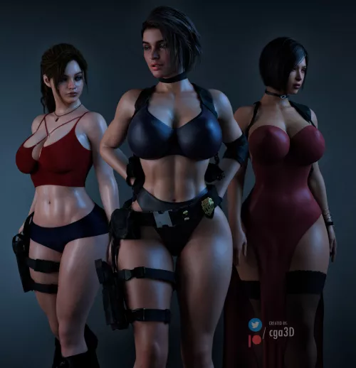 Claire, Jill & Ada (Cga3d) [Resident Evil]