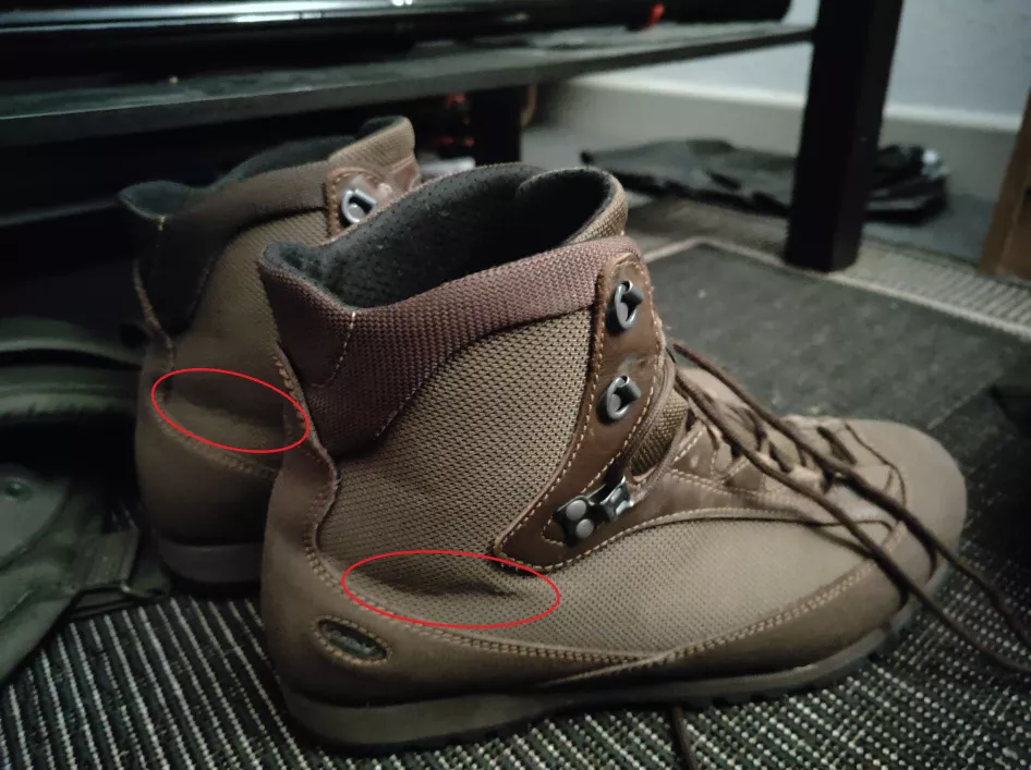 Does anyone know what causes this crease? (Used AKU Pilgrim GTX boots afaik)