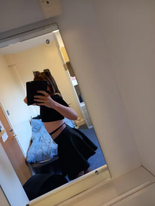 Femboy Friday + Fishnets + cake day = Me hoping you like my outfit