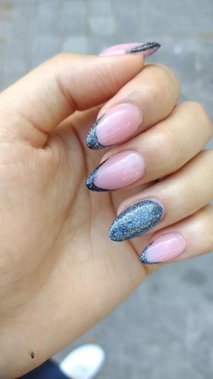 First polygel nails. Shine dark 🔥❤️