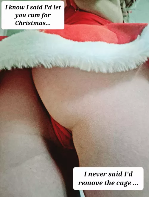 I know I said I'd let you cum for Christmas, but...