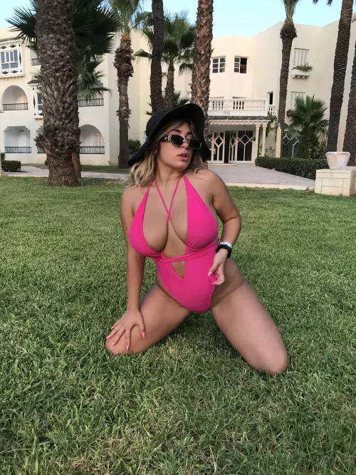 In pink