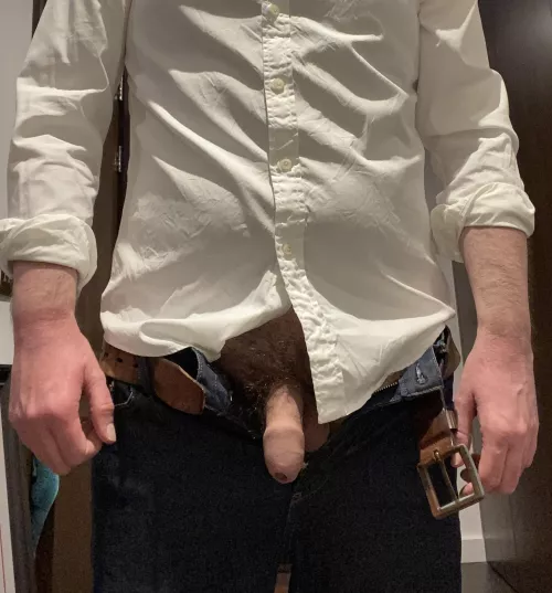 It’s the coldest day of winter here (so far), so I probably should have underwear on for heading out, but I always think jeans are best worn without any underwear (42)
