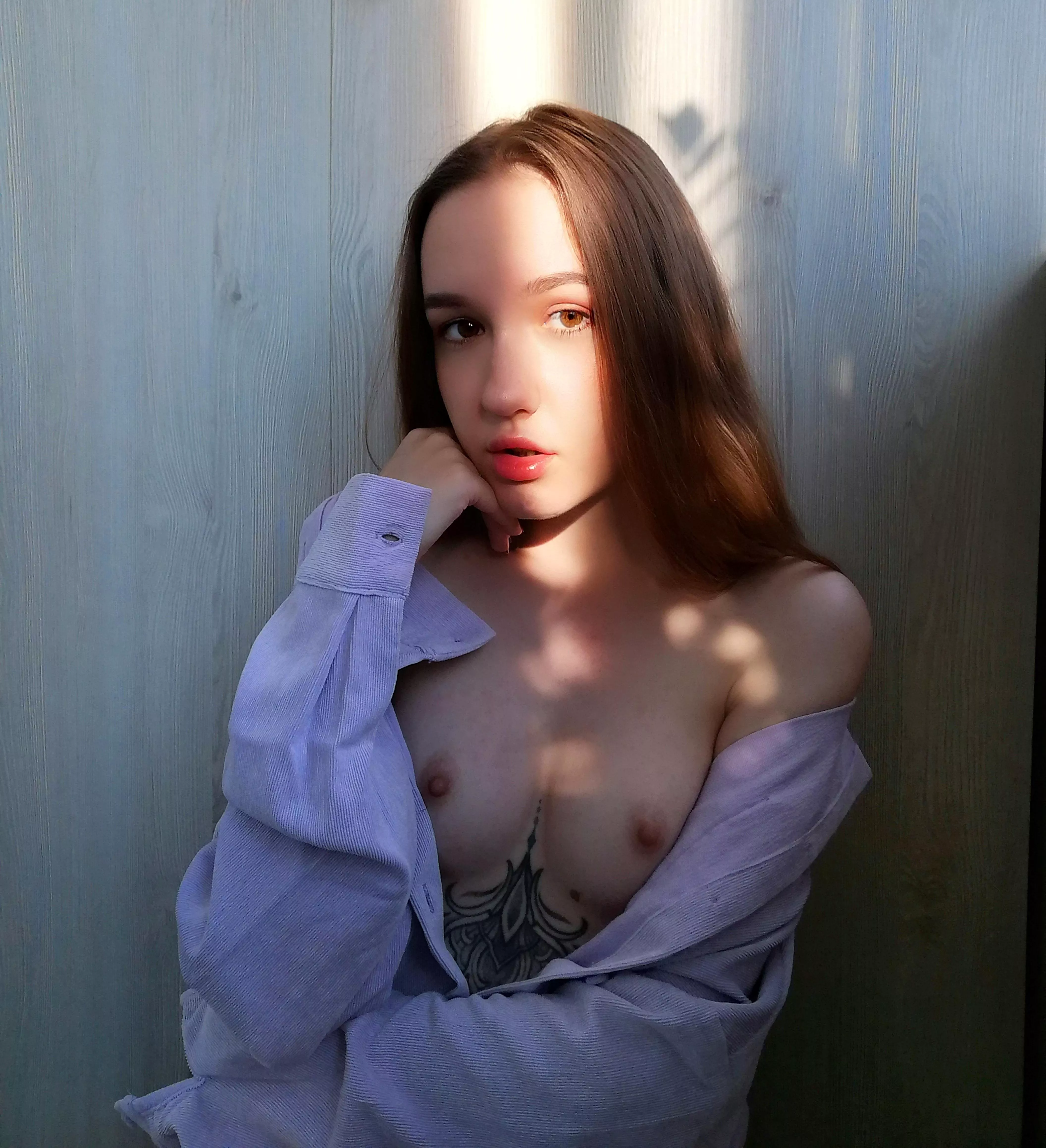 open shirt at sunset