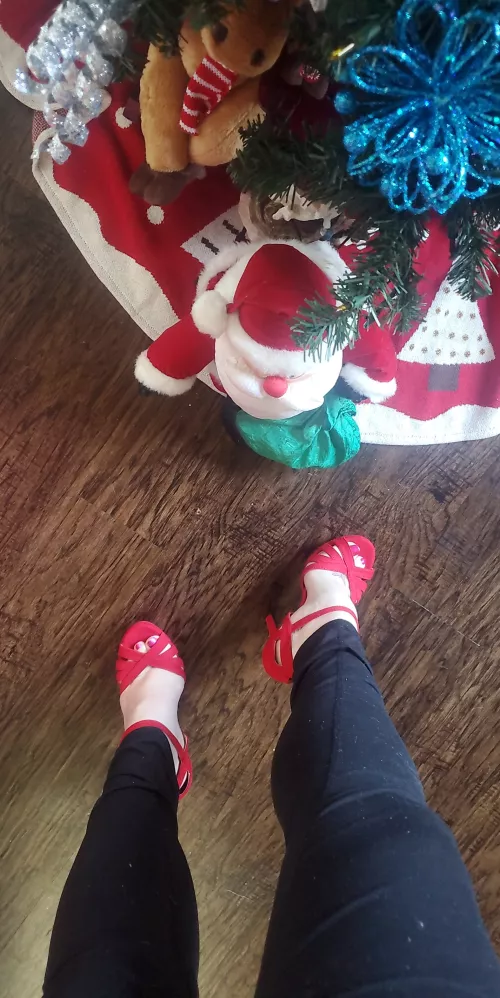 Santa and red high heels