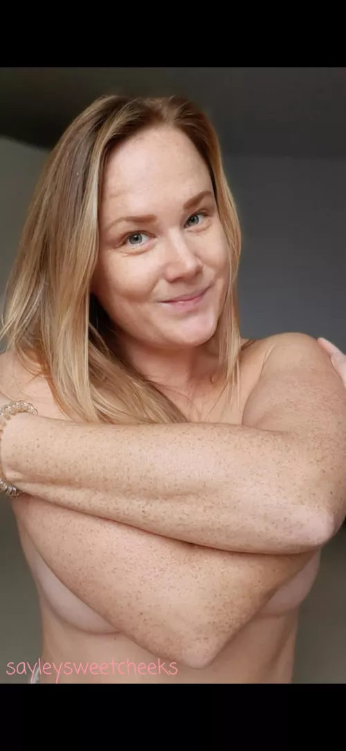 Stripped bare, freckles on full show just for you