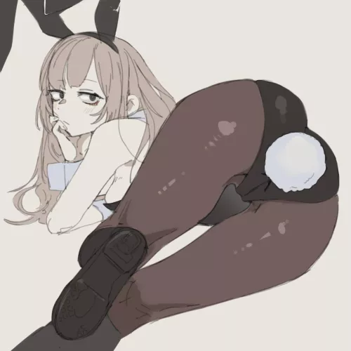 Tired bunny girl showing off her tail…