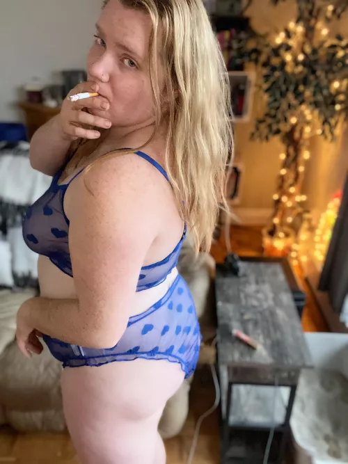 Bend me over with this cig in my mouth?