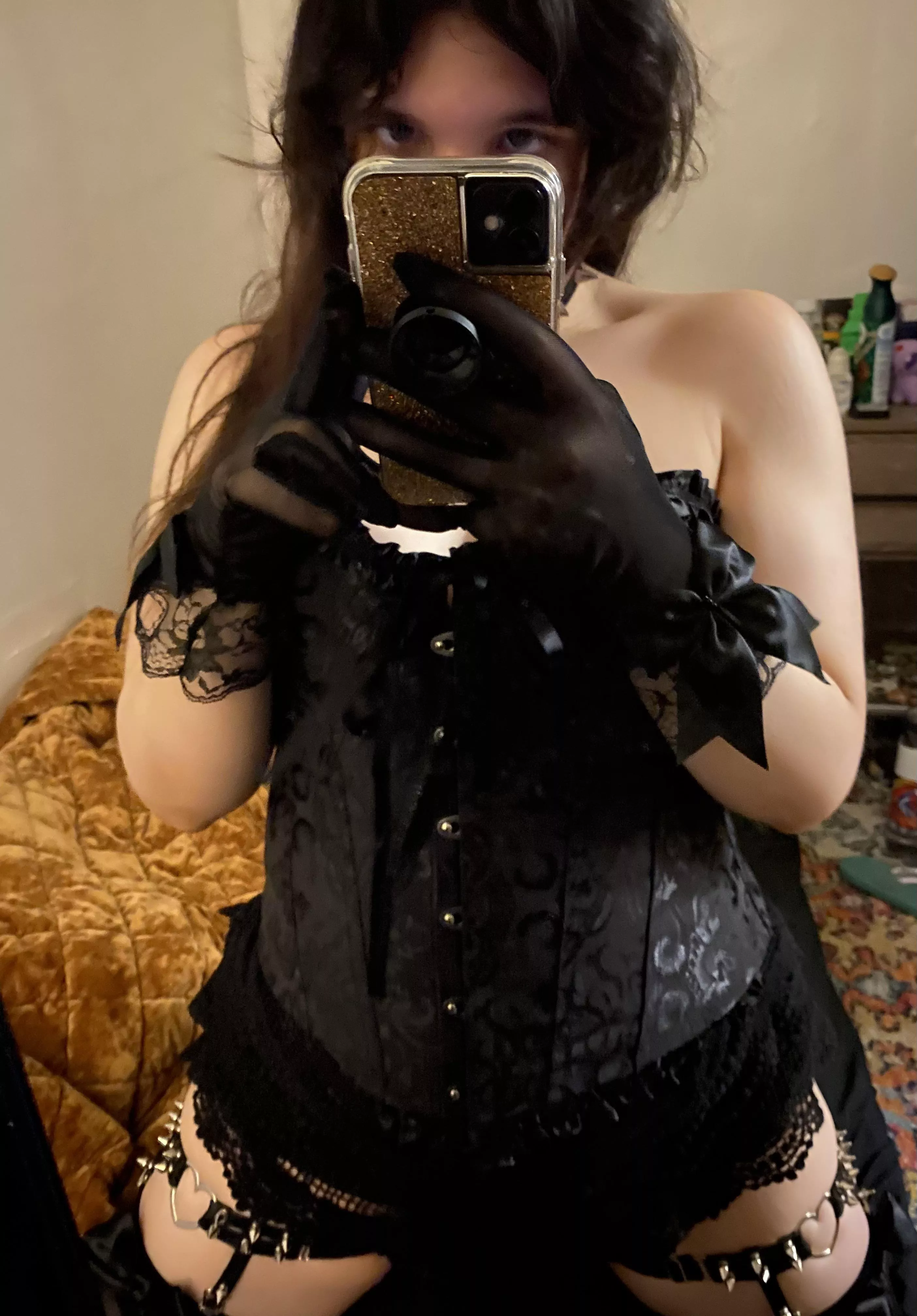 Black ribbons and lace compliment each other 🖤
