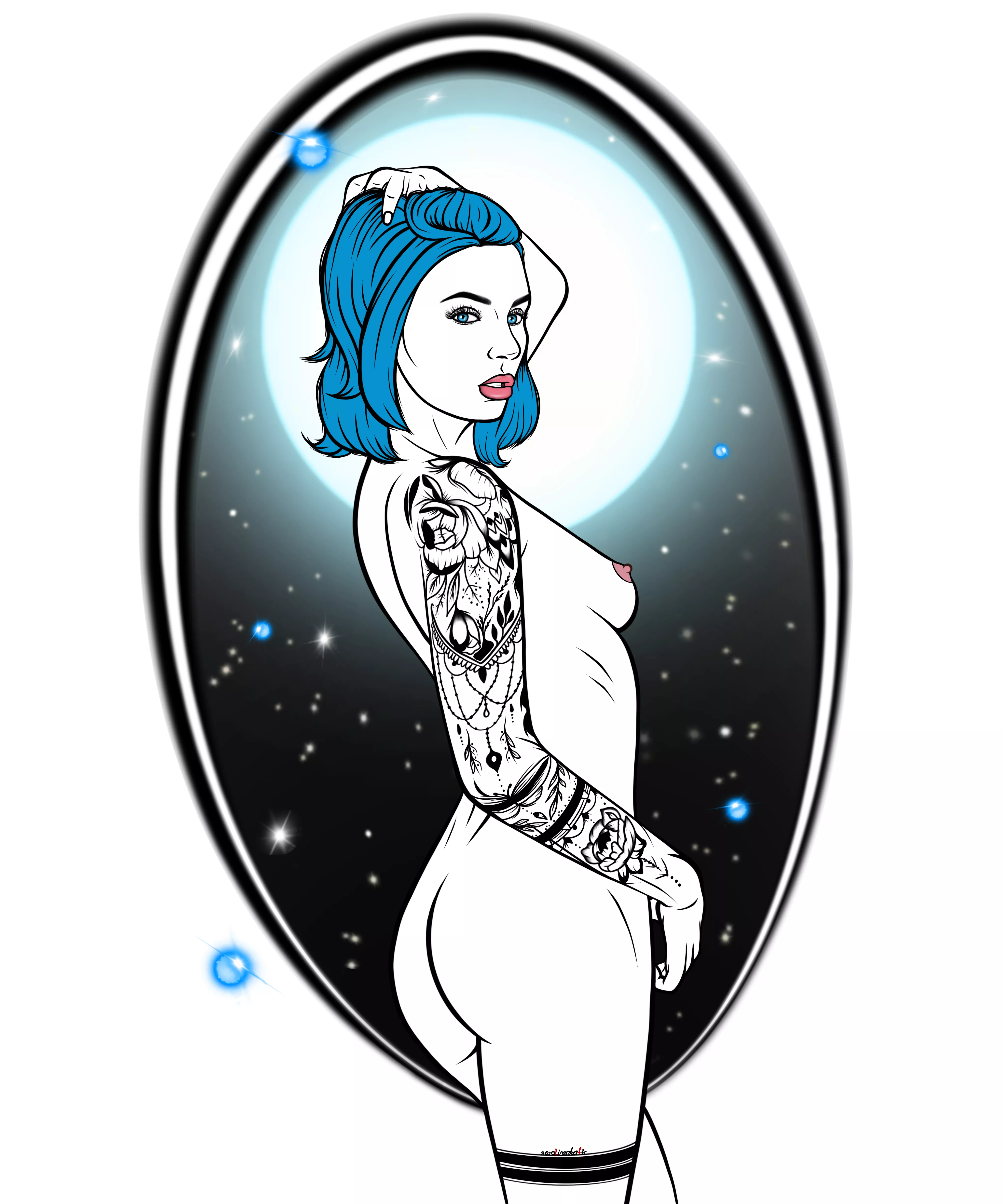 blue haired girl 🔵