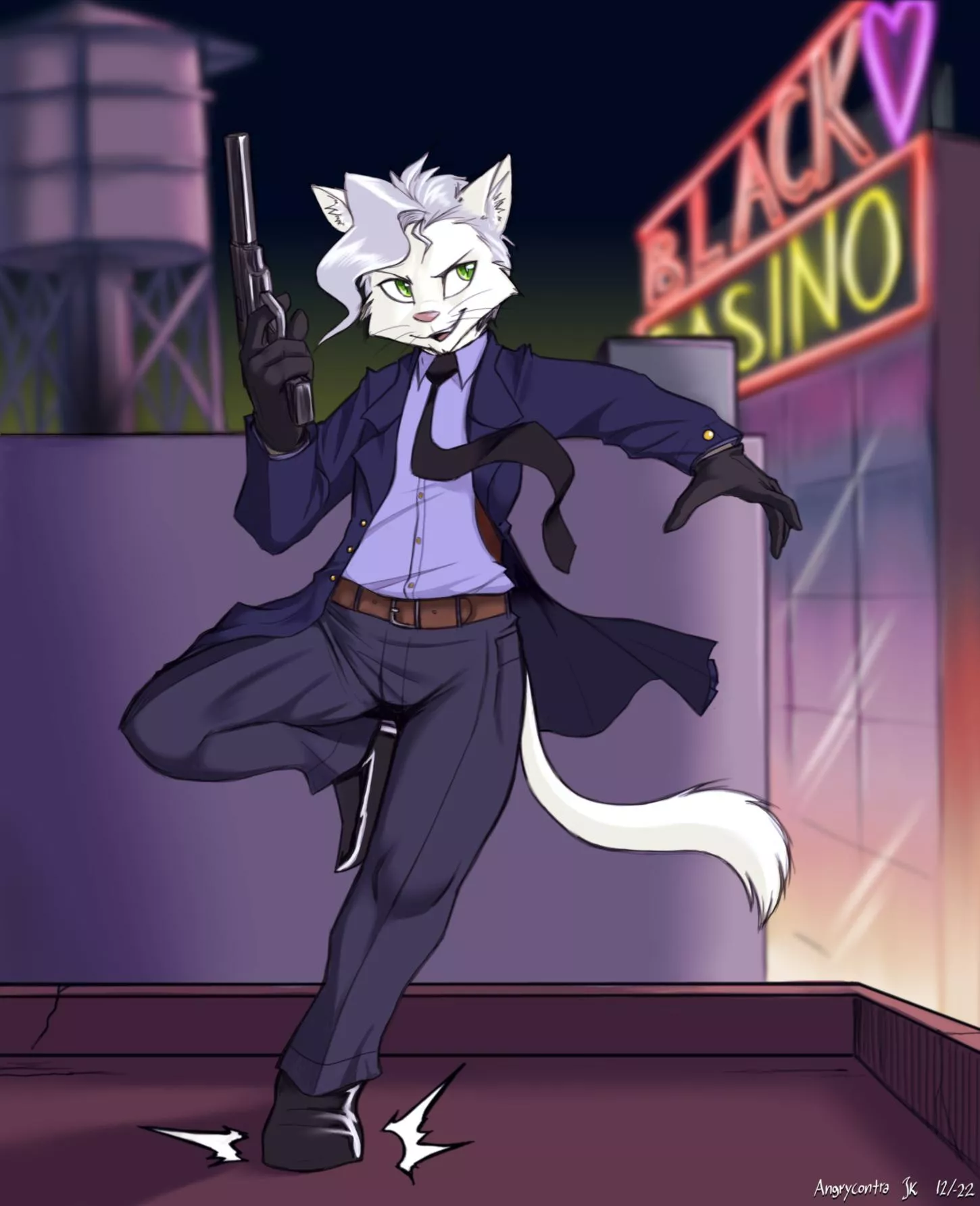 Cat secret agent (art by me)