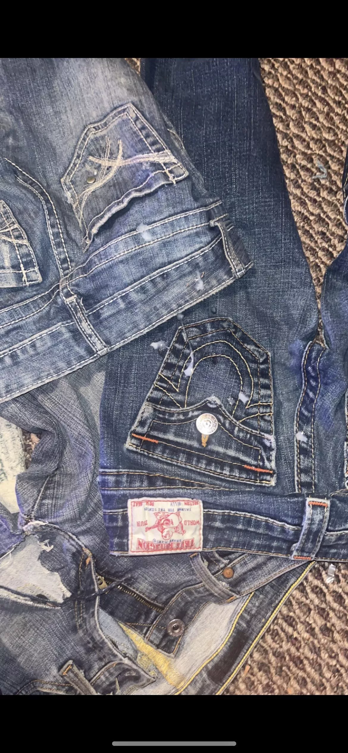 cum on jeans