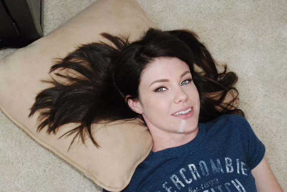 Cute Brunette Cumslut Felicia Bennet Covered in Cum