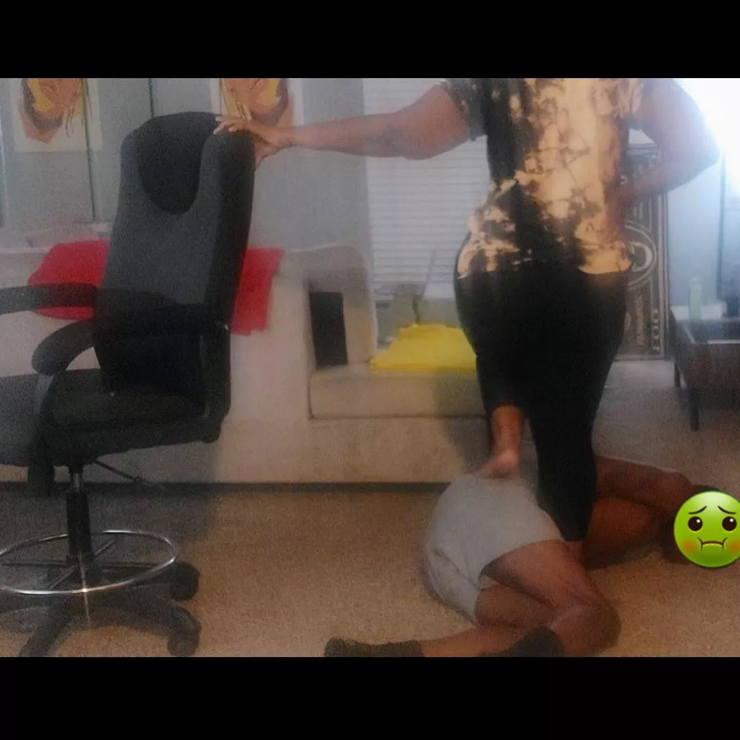 Down for the count with a nice victory pose!