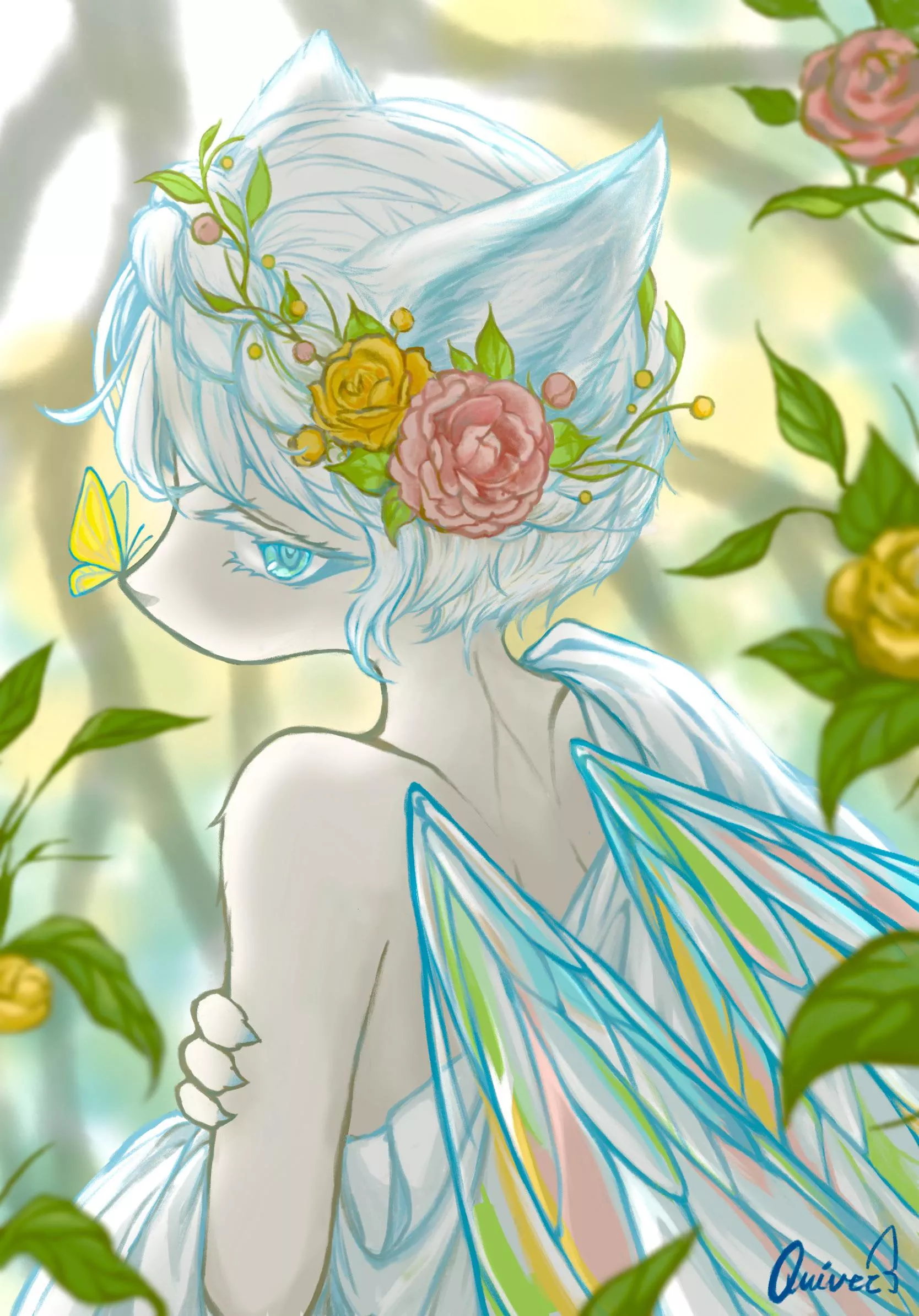 Fairy fox 🌸 (Original Art by me, commissions open!)