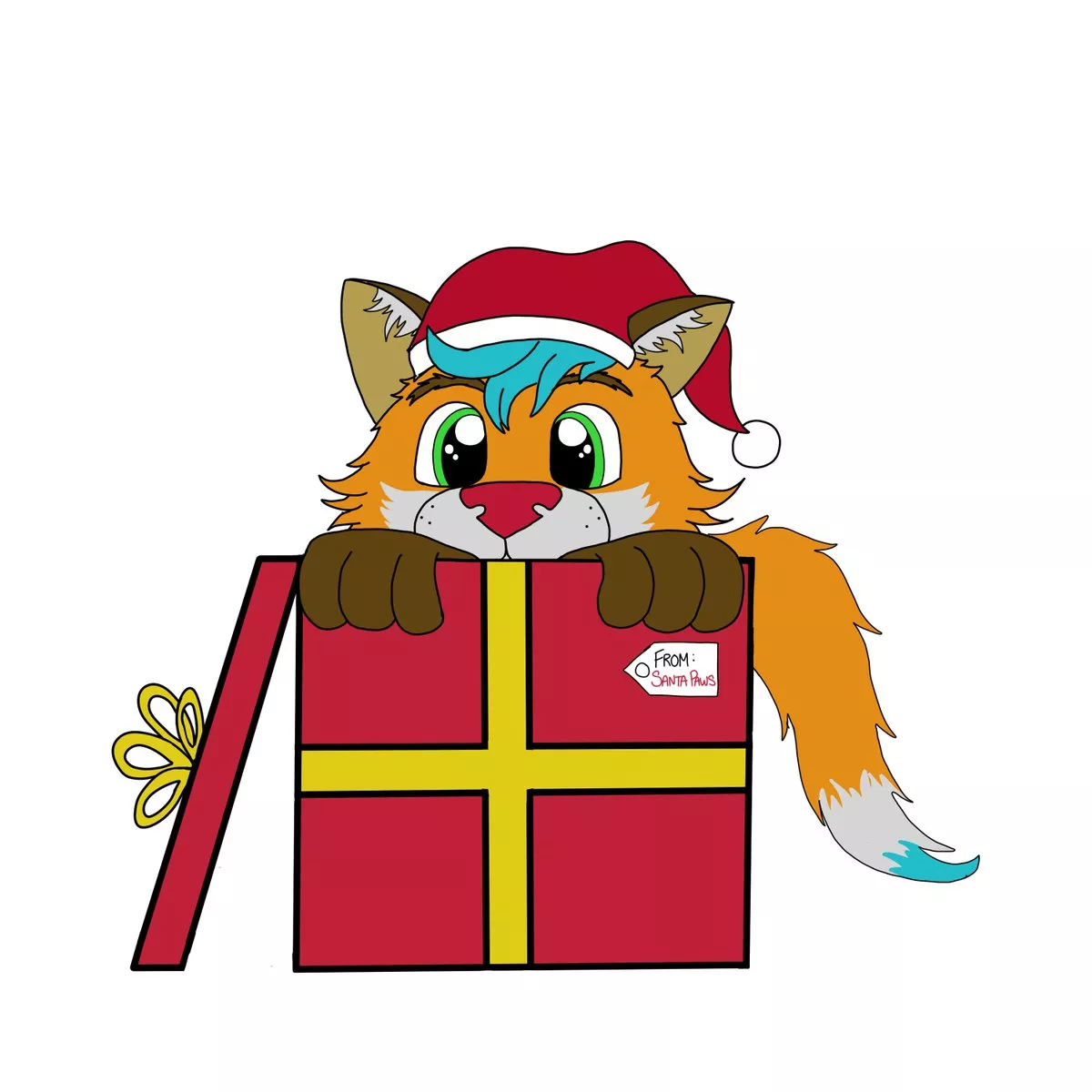 Happy Pawlidays! It's a fox in a box! (art by me)