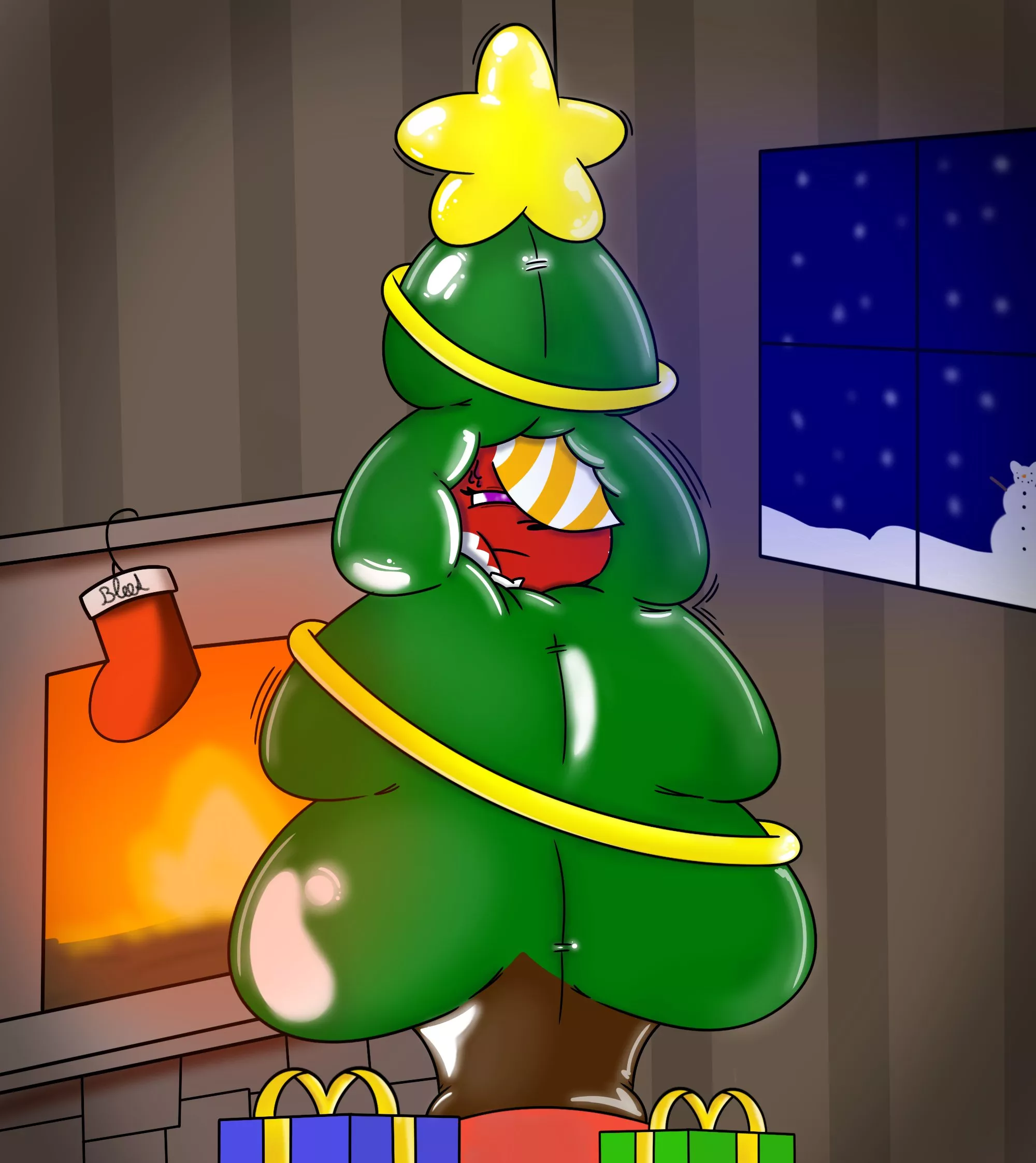 I didn't have any christmas idea's, so I decided to just get a christmas tree costume... and now I'm stuck... pls send help :(