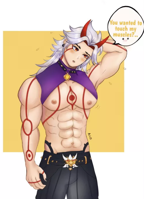 I drew Itto from Genshin ~