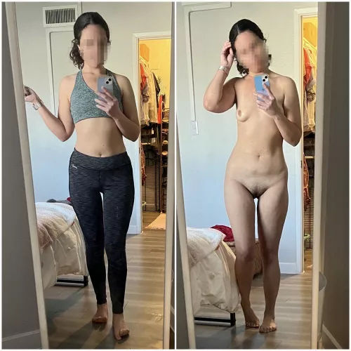 I love peeling my clothes off after a little workout~