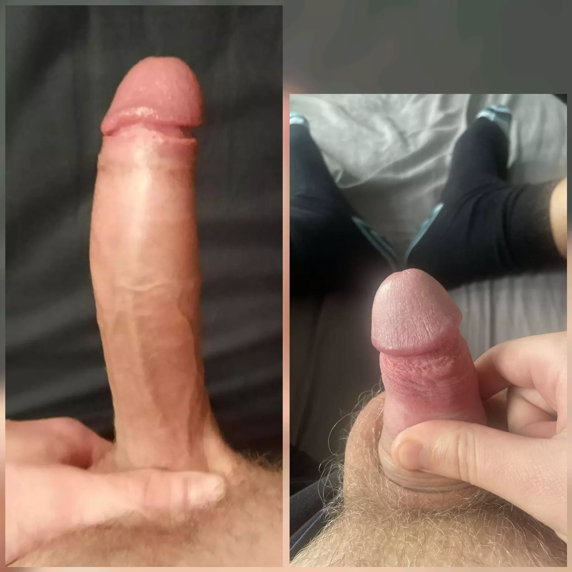 Me(left) vs. u/Papa_Francis_co67 compared 😁 He is wondering how mine is so big